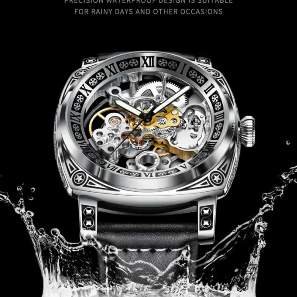 2023PINDU Men's Luxury Mechanical Watch with Hollow Design, Waterproof - Professional Style